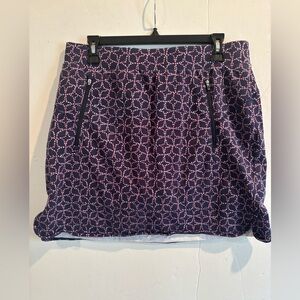T by Talbots Navy and Pink Patterned Skort Sz M